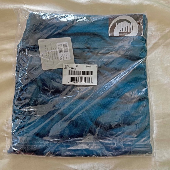 LEGGINGS, CAPRI, LATTICE ON SIDES, CORSAIR (Blue), SIZE 4X, FORM FIT ACTIVEWEAR, - Picture 1 of 5